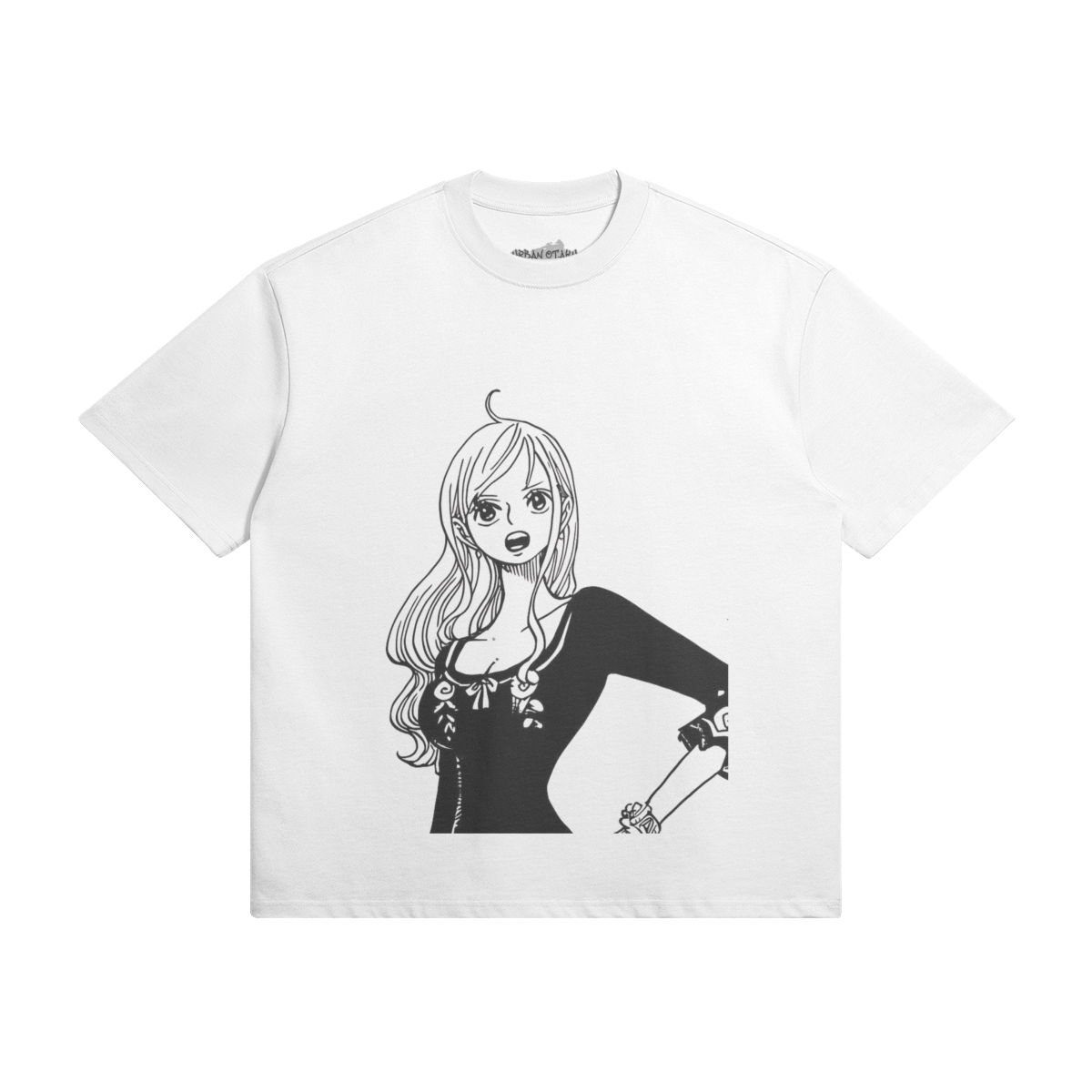 PODpartner Nami Shirt featuring a vibrant design and relaxed fit, displayed on a hanger against a neutral background.