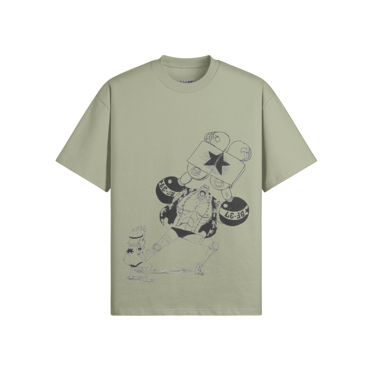 PODpartner Franky Shirt in a casual style, featuring a relaxed fit and vibrant color on a wooden background.