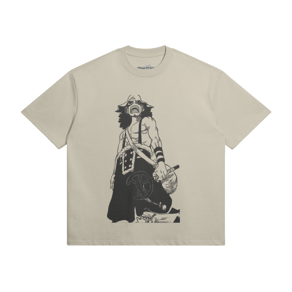 PODpartner Lysop Shirt displayed on a hanger, showcasing its stylish design and fabric texture.