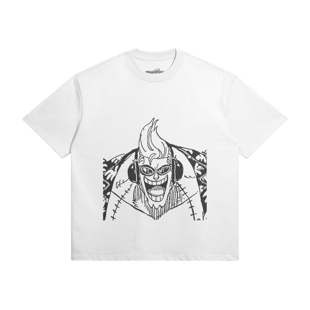 PODpartner Franky Shirt displayed on a wooden hanger, featuring a modern design and vibrant colors.