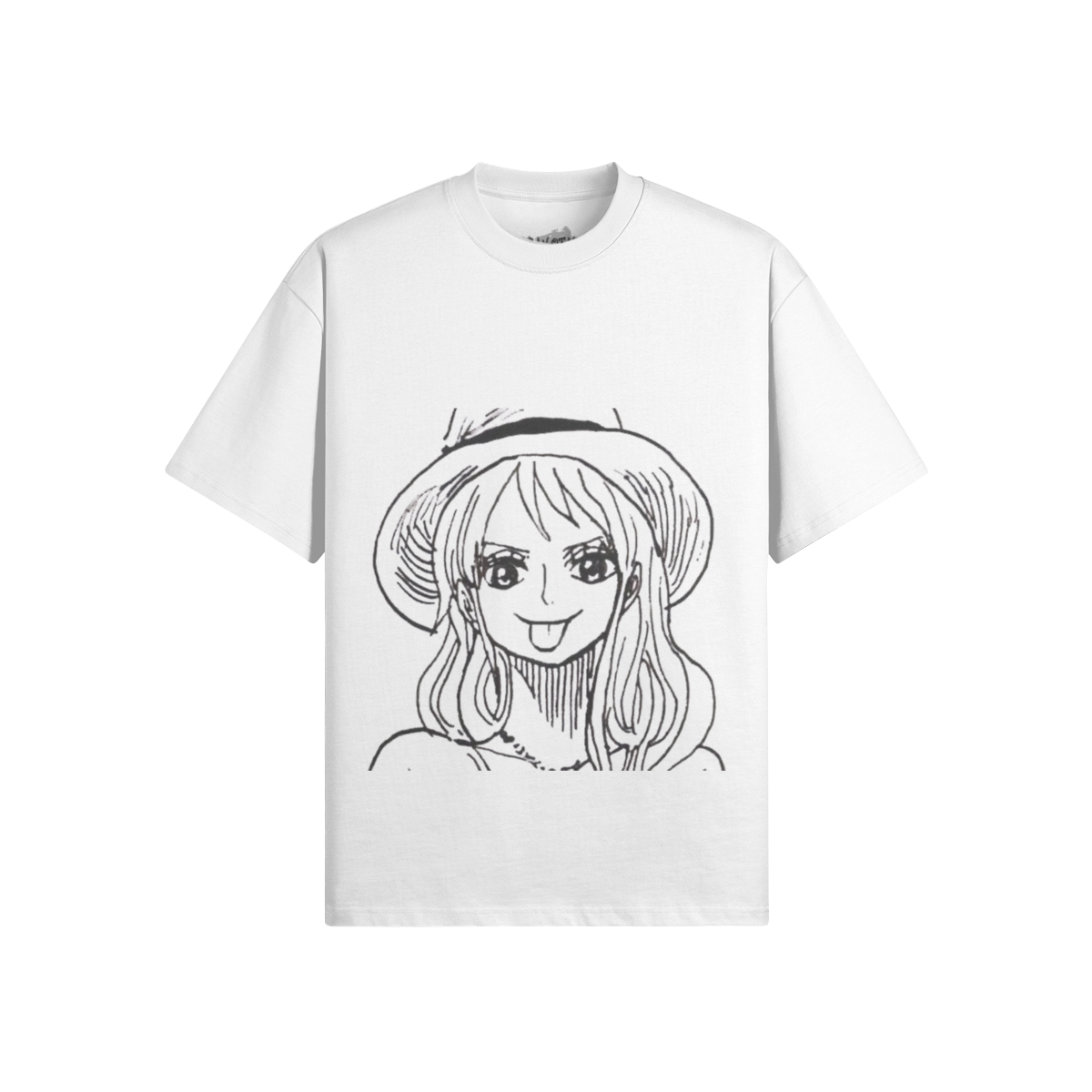 PODpartner Nami Shirt featuring a stylish design on a vibrant fabric, displayed on a hanger against a neutral background.