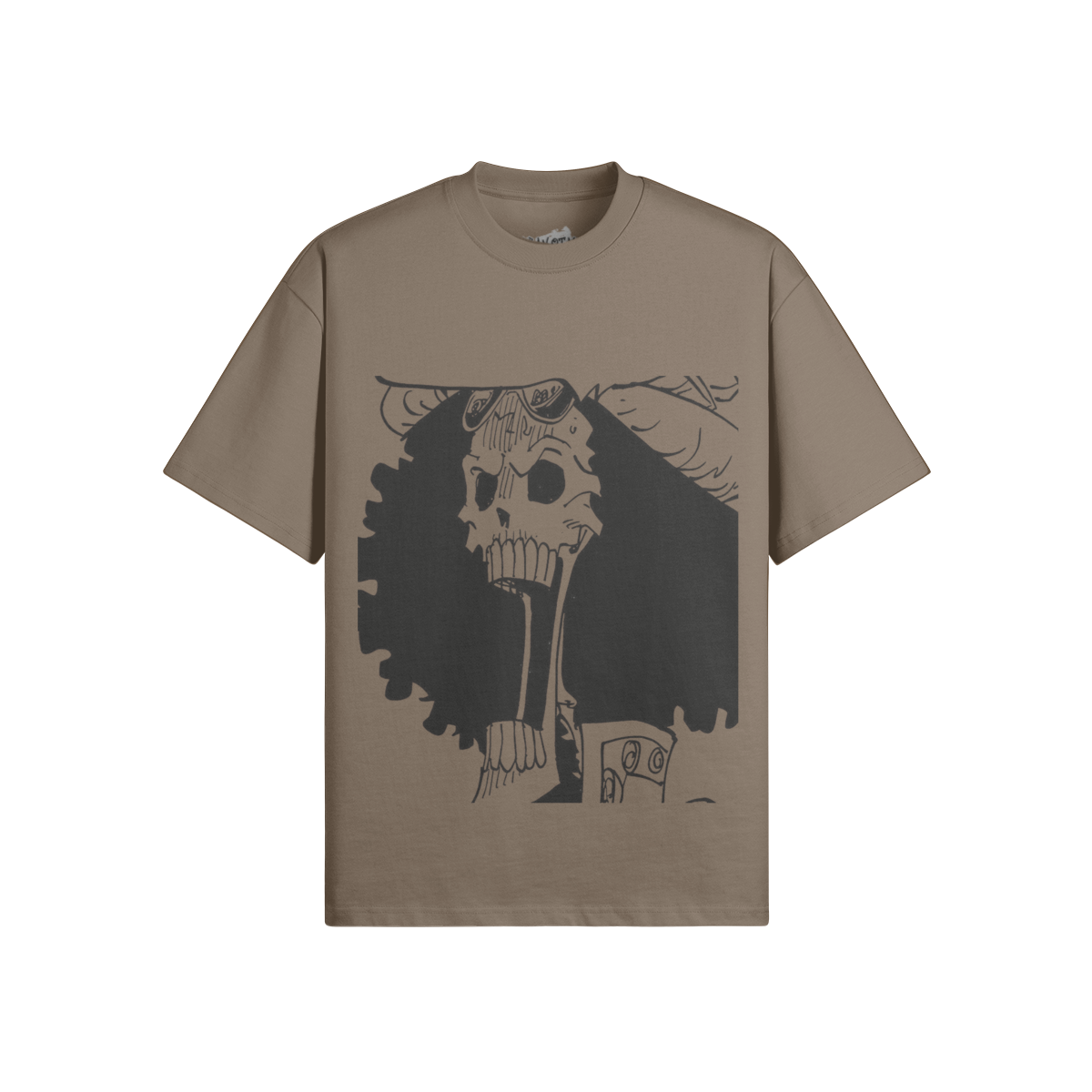 Soul King Brook Graphie Shirt von PODpartner, graues T-Shirt mit grafischem Druck, frontale Ansicht, bequemes Casual-Design