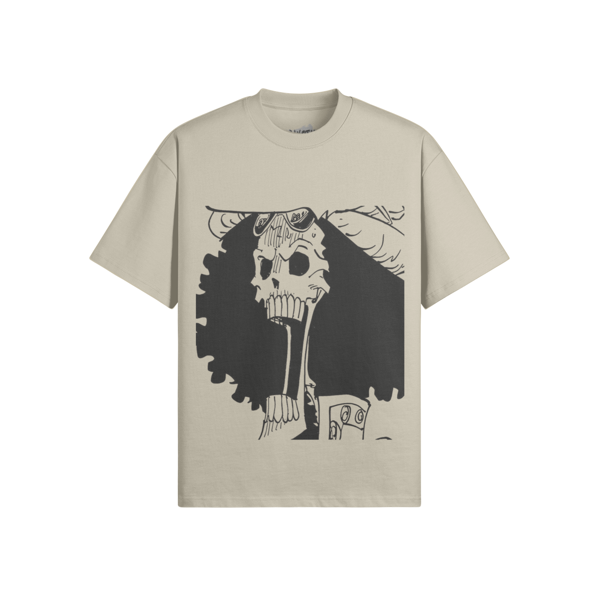 Soul King Brook Graphie Shirt von PODpartner, schwarzes T-Shirt mit grafischem Print, Frontansicht, weiches Baumwollmaterial