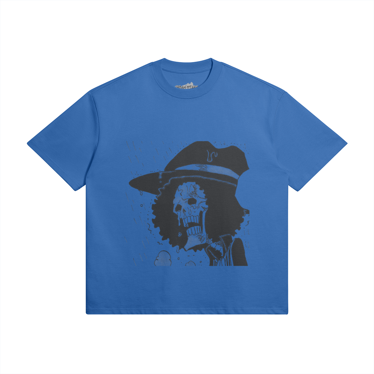 Grafisches Soul King Brook T-Shirt von PODpartner, detailliertes Design in Schwarz und Weiß, bequemes Baumwollmaterial