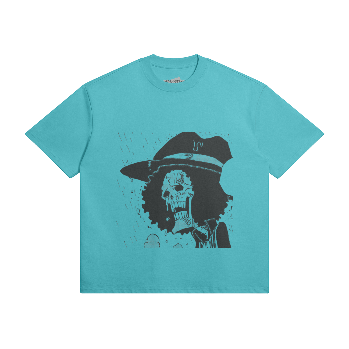 Grafisches Soul King Brook T-Shirt von PODpartner, schwarzes Baumwollshirt mit farbigem Druck, frontales Design.