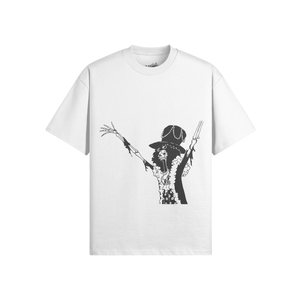 Grafisches Soul King Brook T-Shirt von PODpartner, weiße Baumwollshirt mit farbigem Druck, frontale Ansicht