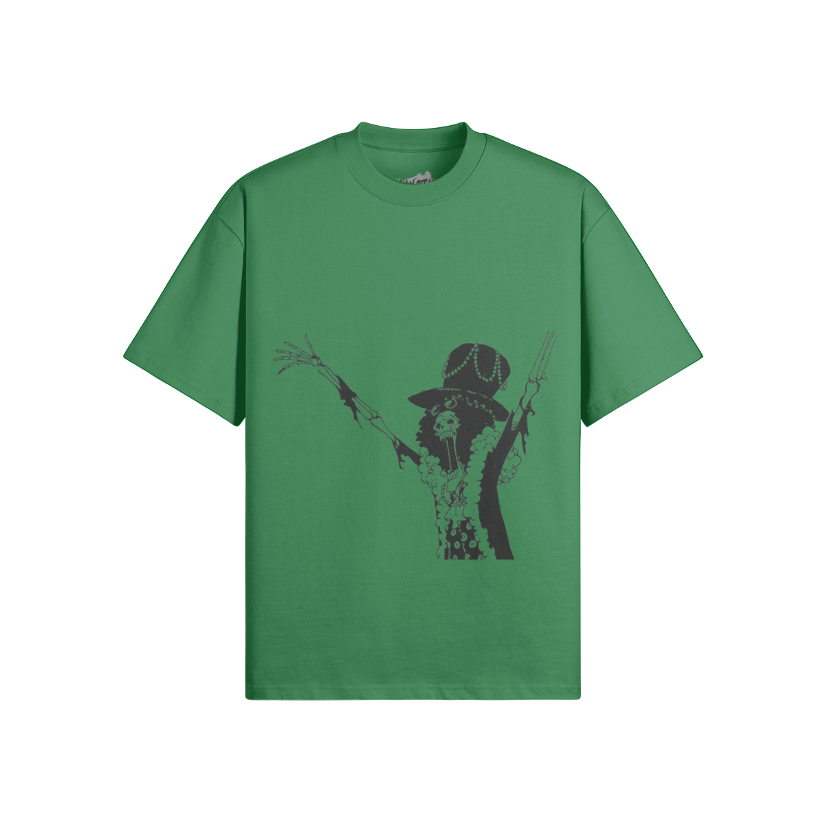 Grafisches T-Shirt von PODpartner mit Soul King Brook Design, schwarzes Baumwollshirt mit auffälligem Druck.