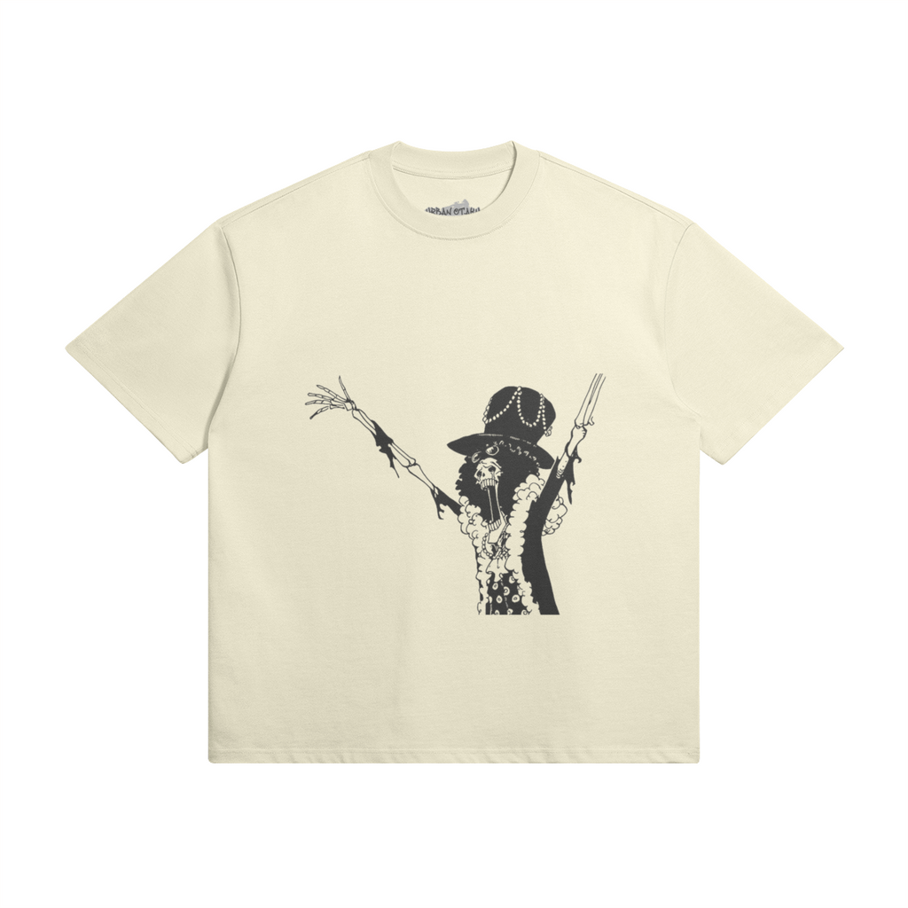 Grafisches Soul King Brook T-Shirt von PODpartner, detailreiche Druckgrafik auf schwarzem Stoff sichtbar.