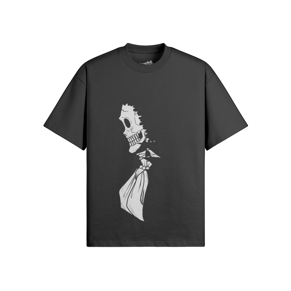 Detailliertes Bild des Soul King Brook Grafikshirts von PODpartner, mit künstlerischem Druck auf schwarzem Stoff