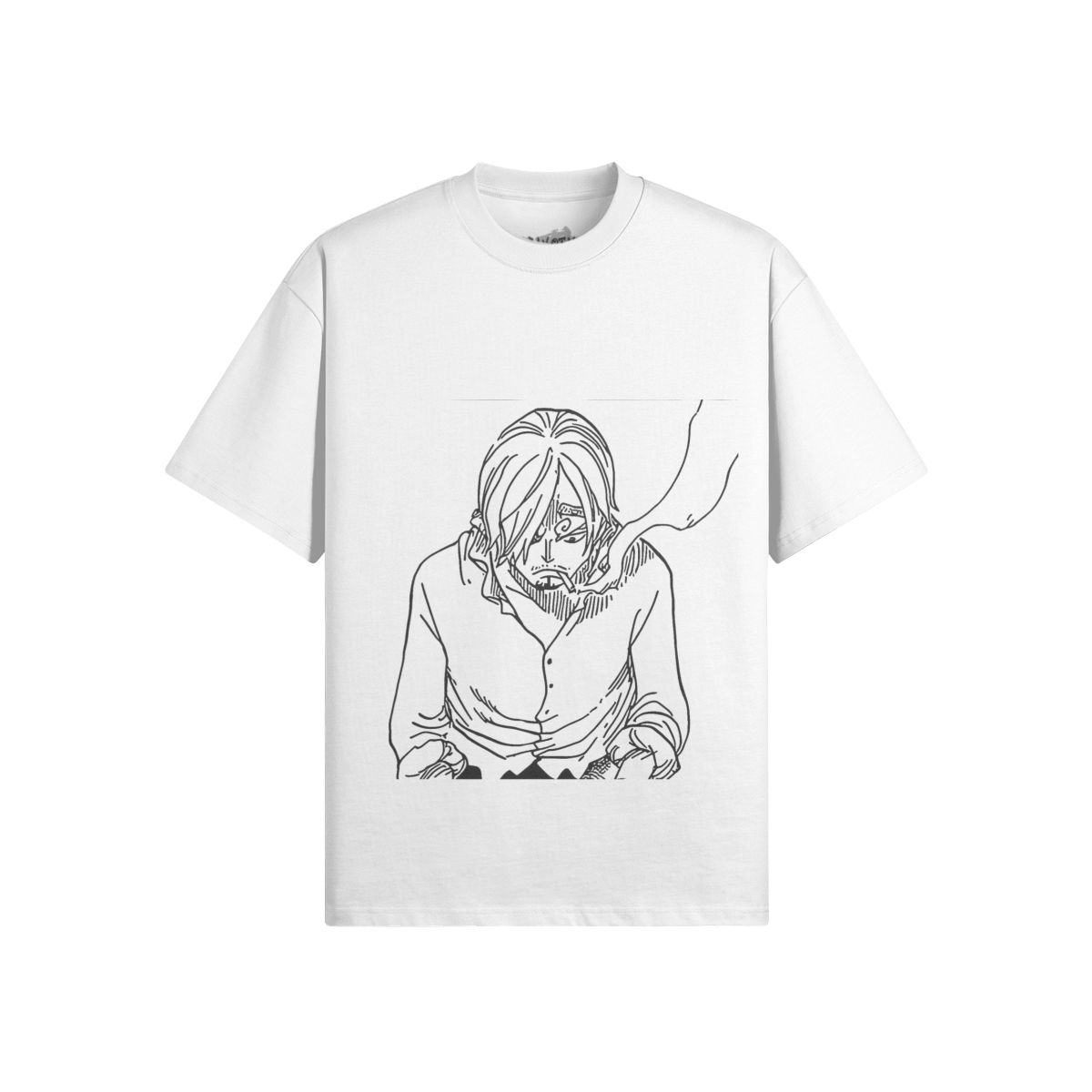 Vinsmoke Sanji Graphic Shirt von PODpartner, schwarze T-Shirt mit Sanji-Design, detailreiche Comic-Grafik auf der Vorderseite