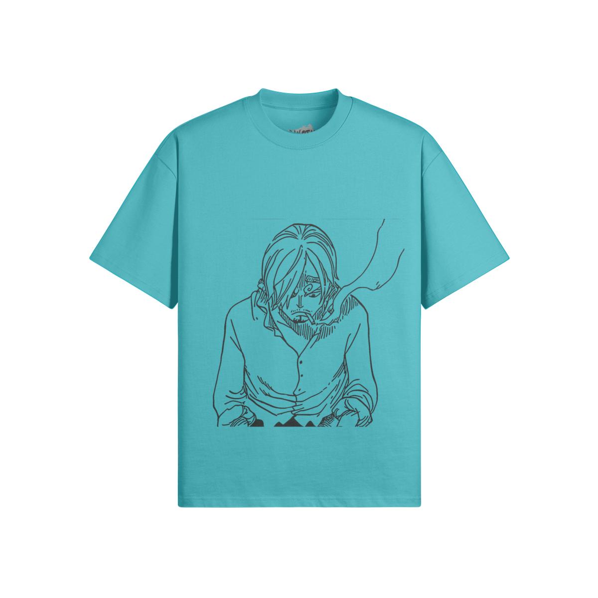 Vinsmoke Sanji Grafikshirt von PODpartner, schwarzes T-Shirt mit Sanji-Illustration aus der One Piece Serie.
