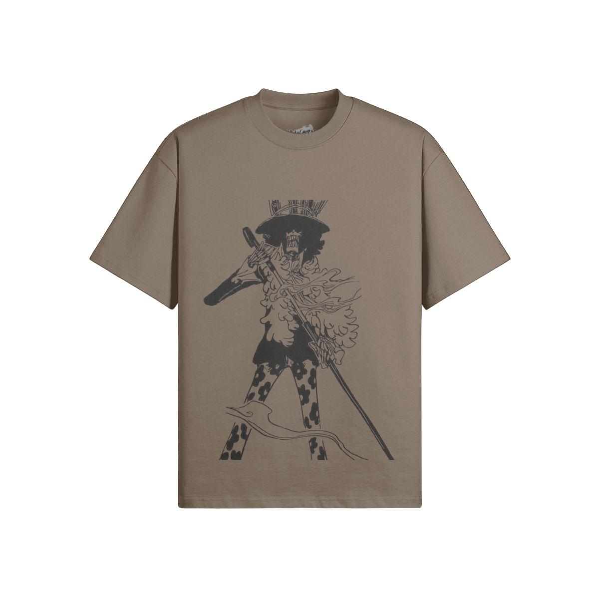 Grafisches Soul King Brook T-Shirt von PODpartner, mit farbigem Druck und bequemem Schnitt, auf einem weißen Hintergrund.
