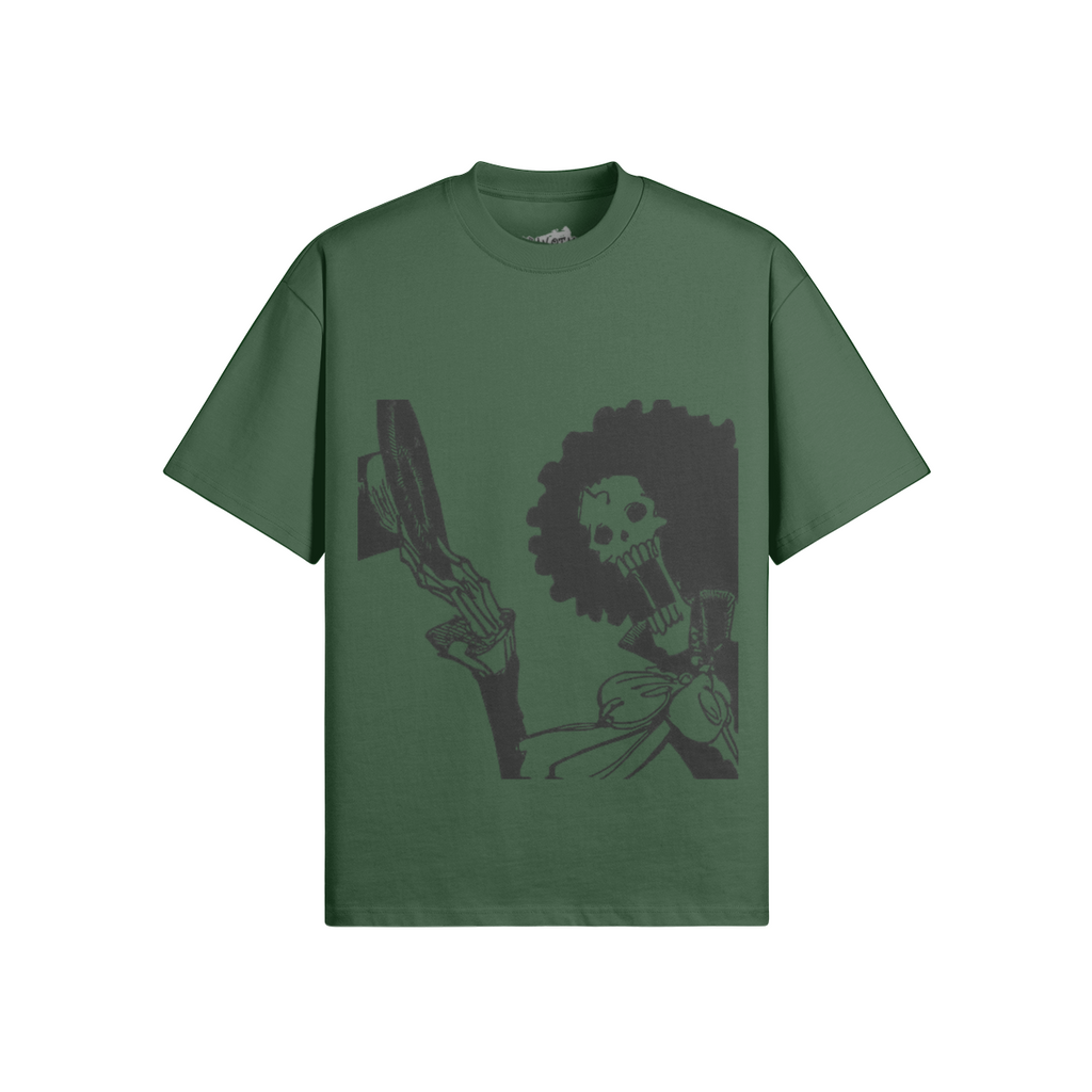 Damen-Soul King Brook Grafikshirt von PODpartner mit stilisiertem Musik- und Krönens-Design, bequemes Baumwollmaterial, modischer Schnitt