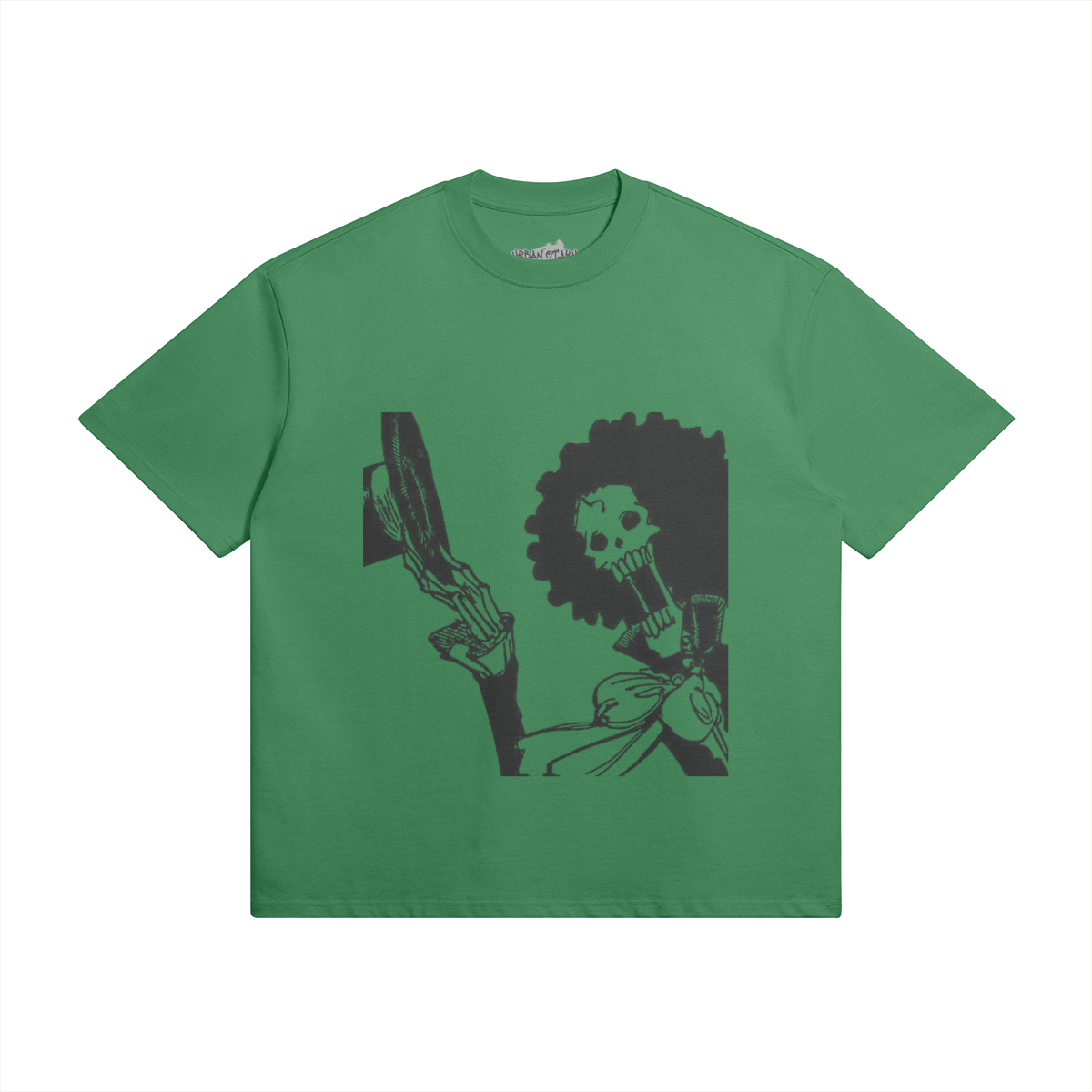 Grafisches Soul King Brook T-Shirt von PODpartner, weiße Baumwoll-Design mit schwarzem Druck, lässiger Schnitt, frontales Motiv.