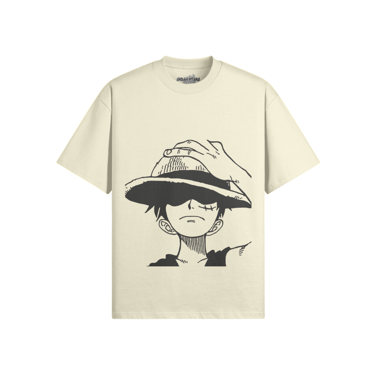 Ruffy Monkey D. T-Shirt in Schwarz mit Druck, bequemes Anime-Design, von PODpartner, für Fans der One Piece Serie.
