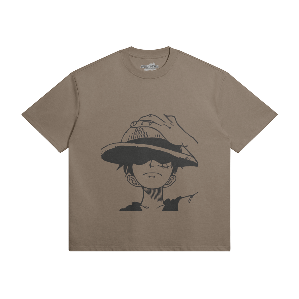 Hemd im Monkey D. Ruffy Design, PODpartner, mit rotem und blauem Druck, Baumwollstoff, langärmlig, bequem und modisch.