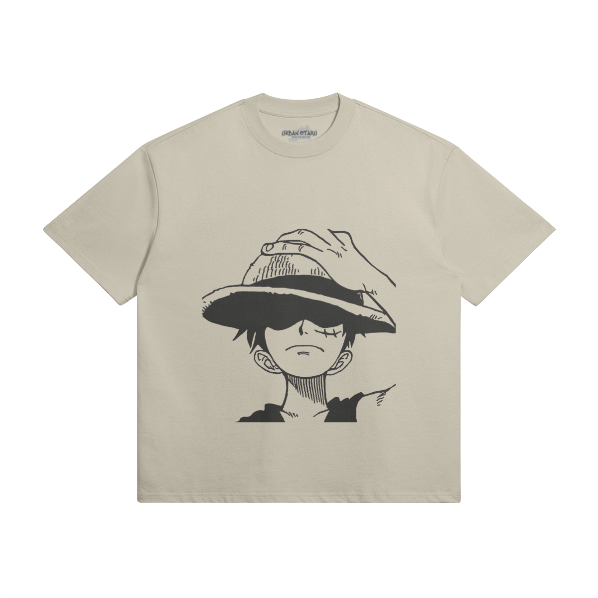 Dunkelblaues Monkey D. Ruffy T-Shirt von PODpartner mit Druckmotiv, bequemes Casual-Shirt für Fans von One Piece