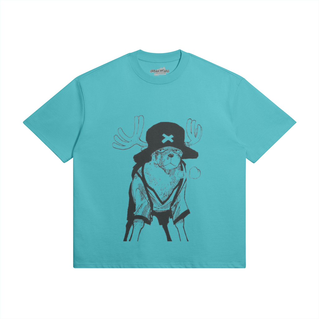 Tony Chopper T-Shirt von PODpartner, weiße Baumwollshirt mit Chopper-Design, bequem und stilvoll für Fans der Serie.