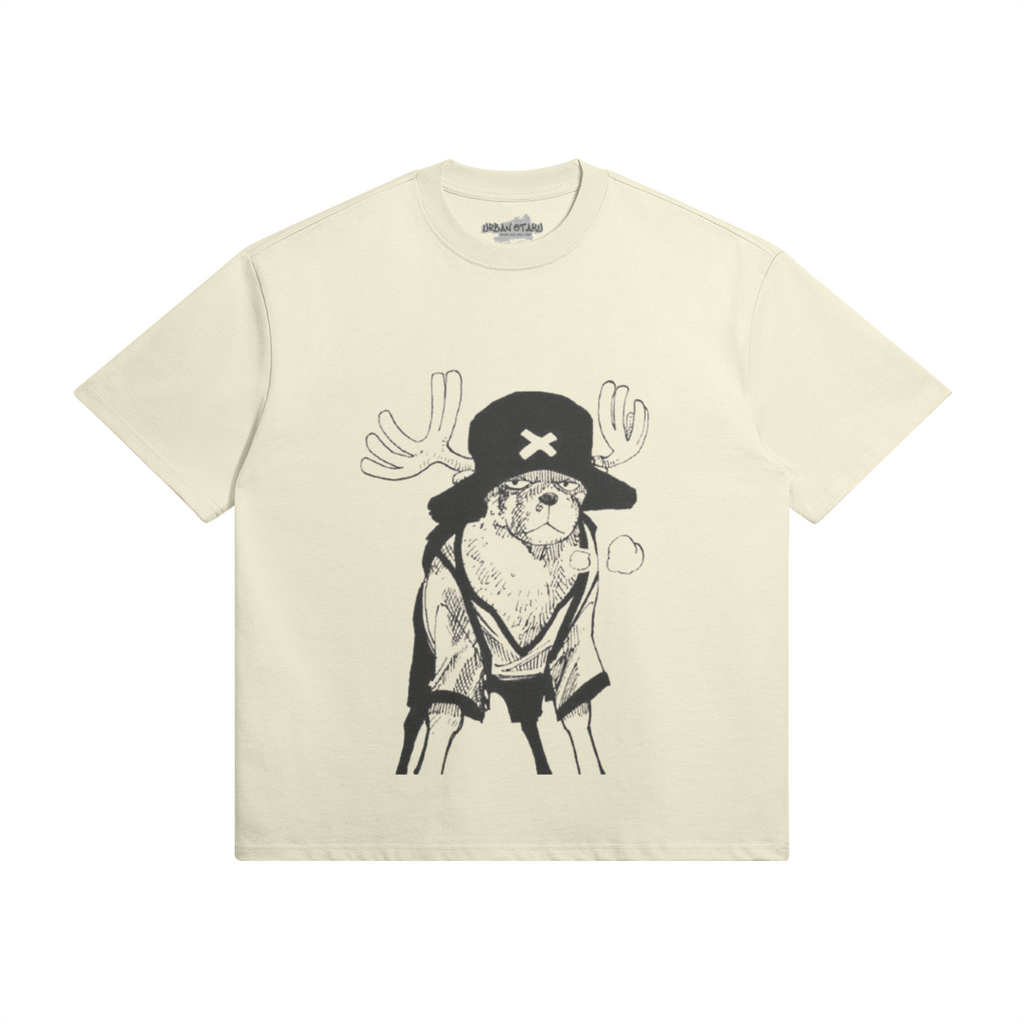 Tony Chopper T-Shirt von PODpartner, schwarzes Baumwollshirt mit Chopper-Motiv aus der beliebten Anime-Serie.