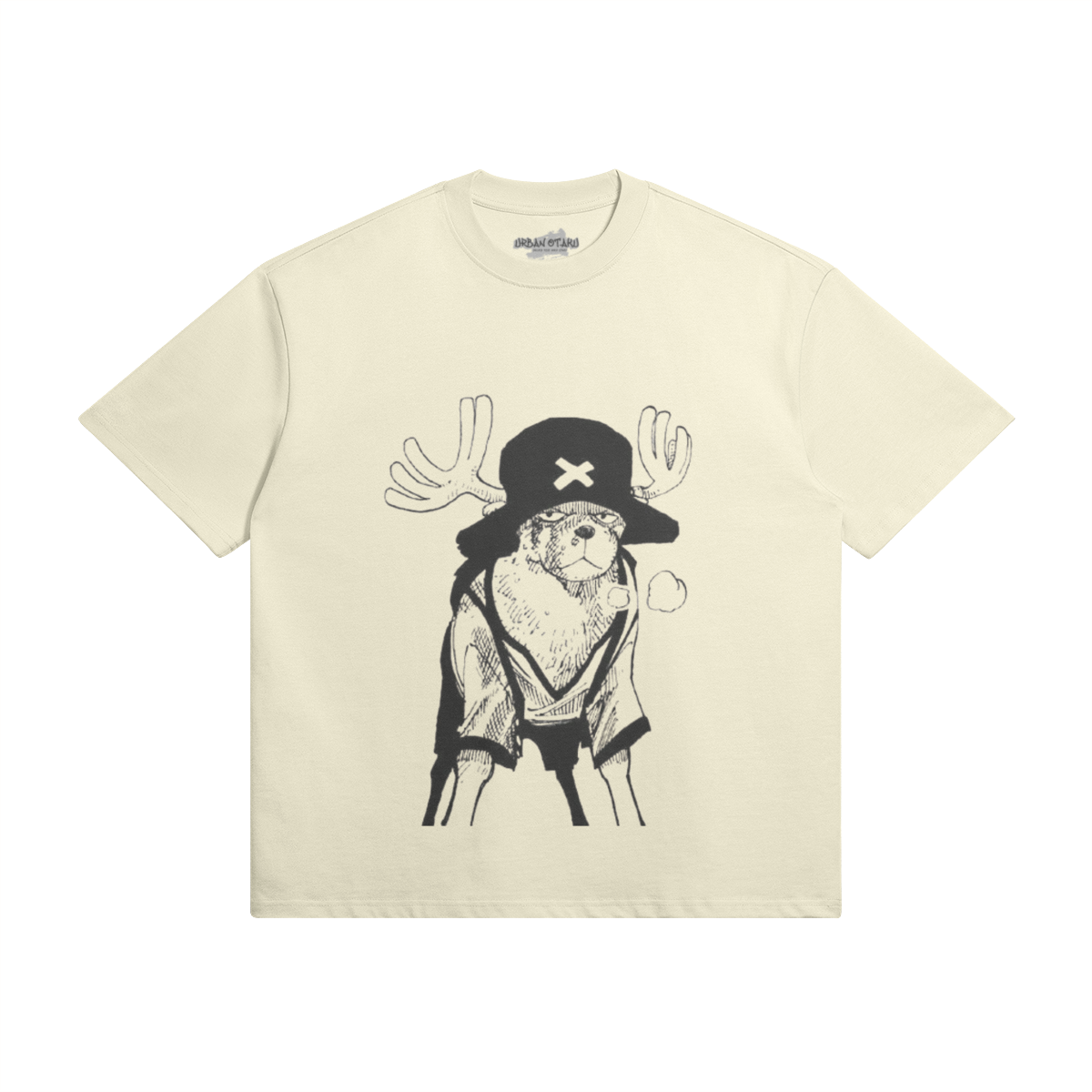 Tony Chopper T-Shirt von PODpartner, schwarzes Baumwollshirt mit Chopper-Motiv aus der beliebten Anime-Serie.