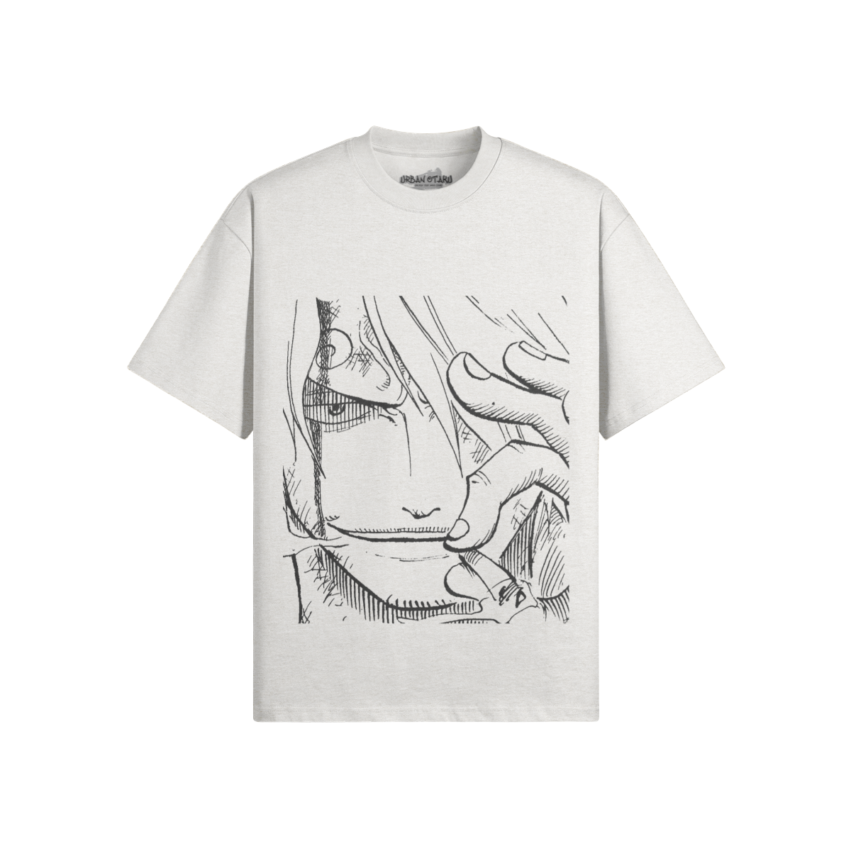 Vinsmoke Sanji Graphic Shirt von PODpartner, schwarzes T-Shirt mit Sanji-Illustration und stylischem Druck, casual getragen